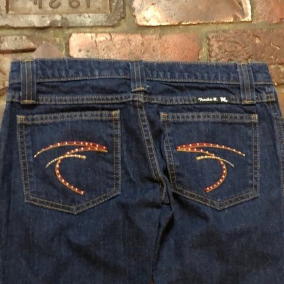 NWT Frankie B Low Rise Dark Wash Flare Jeans Size 2 - Picture 4 of 8